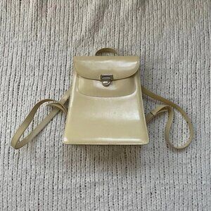 Lamarthe Sleek Cream Leather Backpack